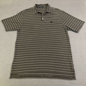 Southern Marsh Polo Shirt Mens Large Gray Golf Casual Outdoor Striped Bamboo